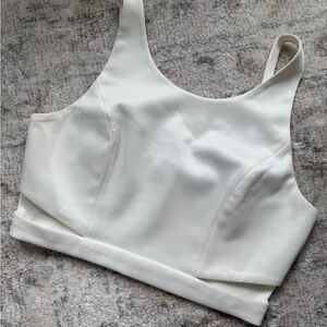 White Satin Crop Top L